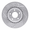 E-Line Drilled & Slotted Silver Brake Rotor, 2003-2005 Infiniti/Nissan, Position: Front Right - image 1