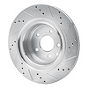 E-Line Drilled & Slotted Silver Brake Rotor, 2007-2015 Infiniti/Nissan, Position: Rear Left - image 1