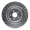 E-Line Drilled & Slotted Silver Brake Rotor, Fits Select Infiniti/Nissan, Position: Rear Right - image 1
