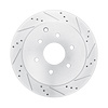 E-Line Drilled & Slotted Silver Brake Rotor, Fits Select Infiniti/Nissan, Position: Rear Right - image 1