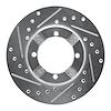 E-Line Drilled & Slotted Silver Brake Rotor, 1983-1991 Fits Multiple Makes/Models, Position: Front Left - image 1