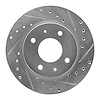 E-Line Drilled & Slotted Silver Brake Rotor, 1985-1991 Fits Multiple Makes/Models, Position: Front Right - image 1