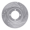 E-Line Drilled & Slotted Silver Brake Rotor, 1984-1990 Fits Multiple Makes/Models, Position: Front Left - image 1