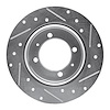 E-Line Drilled & Slotted Silver Brake Rotor, 1988-1993 Fits Multiple Makes/Models, Position: Rear Left - image 1