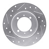 E-Line Drilled & Slotted Silver Brake Rotor, 1988-1993 Fits Multiple Makes/Models, Position: Rear Right - image 1