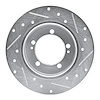 E-Line Drilled & Slotted Silver Brake Rotor, 1990-1994 Mopar, Position: Rear Left - image 1
