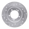 E-Line Drilled & Slotted Silver Brake Rotor, 1990-1994 Mopar, Position: Rear Right - image 2