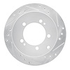 E-Line Drilled & Slotted Silver Brake Rotor, 1991-1999 Fits Multiple Makes/Models, Position: Rear Right - image 1