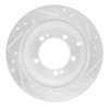 E-Line Drilled & Slotted Silver Brake Rotor, 1991-1999 Fits Multiple Makes/Models, Position: Rear Right - image 3