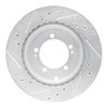E-Line Drilled & Slotted Silver Brake Rotor, 1991-1993 Fits Multiple Makes/Models, Position: Rear Right - image 4