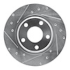 E-Line Drilled & Slotted Silver Brake Rotor, 1990-1993 Mitsubishi, Position: Front Left - image 1