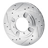 E-Line Drilled & Slotted Silver Brake Rotor, 1991-1992 Mitsubishi, Position: Front Left - image 1