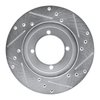 E-Line Drilled & Slotted Silver Brake Rotor, 1991-1992 Mitsubishi, Position: Front Left - image 2