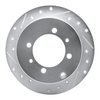 E-Line Drilled & Slotted Silver Brake Rotor, 1992-2004 Fits Multiple Makes/Models, Position: Rear Left - image 2