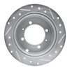 E-Line Drilled & Slotted Silver Brake Rotor, 1992-2004 Fits Multiple Makes/Models, Position: Rear Left - image 3