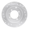 E-Line Drilled & Slotted Silver Brake Rotor, 1992-2004 Fits Multiple Makes/Models, Position: Rear Right - image 4