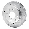E-Line Drilled & Slotted Silver Brake Rotor, 1988-2007 Fits Multiple Makes/Models, Position: Front Right - image 1