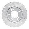 E-Line Drilled & Slotted Silver Brake Rotor, 1990-2005 Fits Multiple Makes/Models, Position: Front Left - image 1