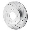 E-Line Drilled & Slotted Silver Brake Rotor, 1990-2005 Fits Multiple Makes/Models, Position: Front Right - image 1