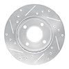 E-Line Drilled & Slotted Silver Brake Rotor, 1992-2000 Fits Multiple Makes/Models, Position: Front Right - image 1