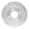 E-Line Drilled & Slotted Silver Brake Rotor, 1992-2000 Fits Multiple Makes/Models, Position: Front Right - image 2