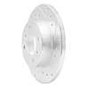 E-Line Drilled & Slotted Silver Brake Rotor, 1992-1996 Fits Multiple Makes/Models, Position: Front Right - image 1