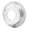E-Line Drilled & Slotted Silver Brake Rotor, 1997-2004 Mitsubishi, Position: Rear Left - image 1