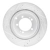 E-Line Drilled & Slotted Silver Brake Rotor, 1993-1999 Fits Multiple Makes/Models, Position: Rear Right - image 2