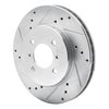 E-Line Drilled & Slotted Silver Brake Rotor, 1998-2007 Mitsubishi, Position: Front Left - image 2