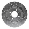 E-Line Drilled & Slotted Silver Brake Rotor, 1998-2007 Mitsubishi, Position: Front Left - image 3