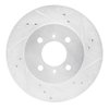 E-Line Drilled & Slotted Silver Brake Rotor, 1998-2007 Mitsubishi, Position: Front Right - image 3