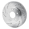 E-Line Drilled & Slotted Silver Brake Rotor, 2000-2012 Fits Multiple Makes/Models, Position: Front Left - image 1