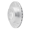 E-Line Drilled & Slotted Silver Brake Rotor, 2003-2006 Mitsubishi, Position: Rear Right - image 1