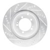 E-Line Drilled & Slotted Silver Brake Rotor, 2003-2006 Mitsubishi, Position: Rear Right - image 2