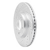 E-Line Drilled & Slotted Silver Brake Rotor, 2004-2012 Mitsubishi, Position: Front Left - image 1