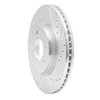E-Line Drilled & Slotted Silver Brake Rotor, 2004-2012 Mitsubishi, Position: Front Right - image 2