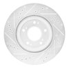 E-Line Drilled & Slotted Silver Brake Rotor, 2004-2012 Mitsubishi, Position: Front Right - image 3