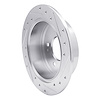 E-Line Drilled & Slotted Silver Brake Rotor, 2004-2012 Mitsubishi, Position: Rear Left - image 1