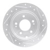 E-Line Drilled & Slotted Silver Brake Rotor, 2004-2012 Mitsubishi, Position: Rear Left - image 4