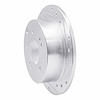 E-Line Drilled & Slotted Silver Brake Rotor, 2004-2012 Mitsubishi, Position: Rear Right - image 1