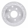 E-Line Drilled & Slotted Silver Brake Rotor, 2004-2012 Mitsubishi, Position: Rear Right - image 3