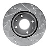 E-Line Drilled & Slotted Silver Brake Rotor, 2004-2004 Mitsubishi, Position: Front Left - image 1