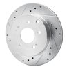 E-Line Drilled & Slotted Silver Brake Rotor, 2006-2012 Mitsubishi, Position: Rear Left - image 2