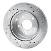 E-Line Drilled & Slotted Silver Brake Rotor, 2006-2012 Mitsubishi, Position: Rear Left - image 3