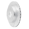 E-Line Drilled & Slotted Silver Brake Rotor, 2008-2015 Mitsubishi, Position: Rear Left - image 1