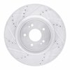 E-Line Drilled & Slotted Silver Brake Rotor, 2008-2015 Mitsubishi, Position: Front Left - image 3