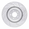 E-Line Drilled & Slotted Silver Brake Rotor, 2008-2015 Mitsubishi, Position: Front Left - image 4
