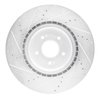 E-Line Drilled & Slotted Silver Brake Rotor, 2008-2015 Mitsubishi, Position: Front Right - image 3