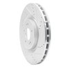 E-Line Drilled & Slotted Silver Brake Rotor, 2008-2015 Mitsubishi, Position: Front Right - image 4