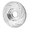 E-Line Drilled & Slotted Silver Brake Rotor, 2009-2015 Mitsubishi, Position: Front Left - image 1